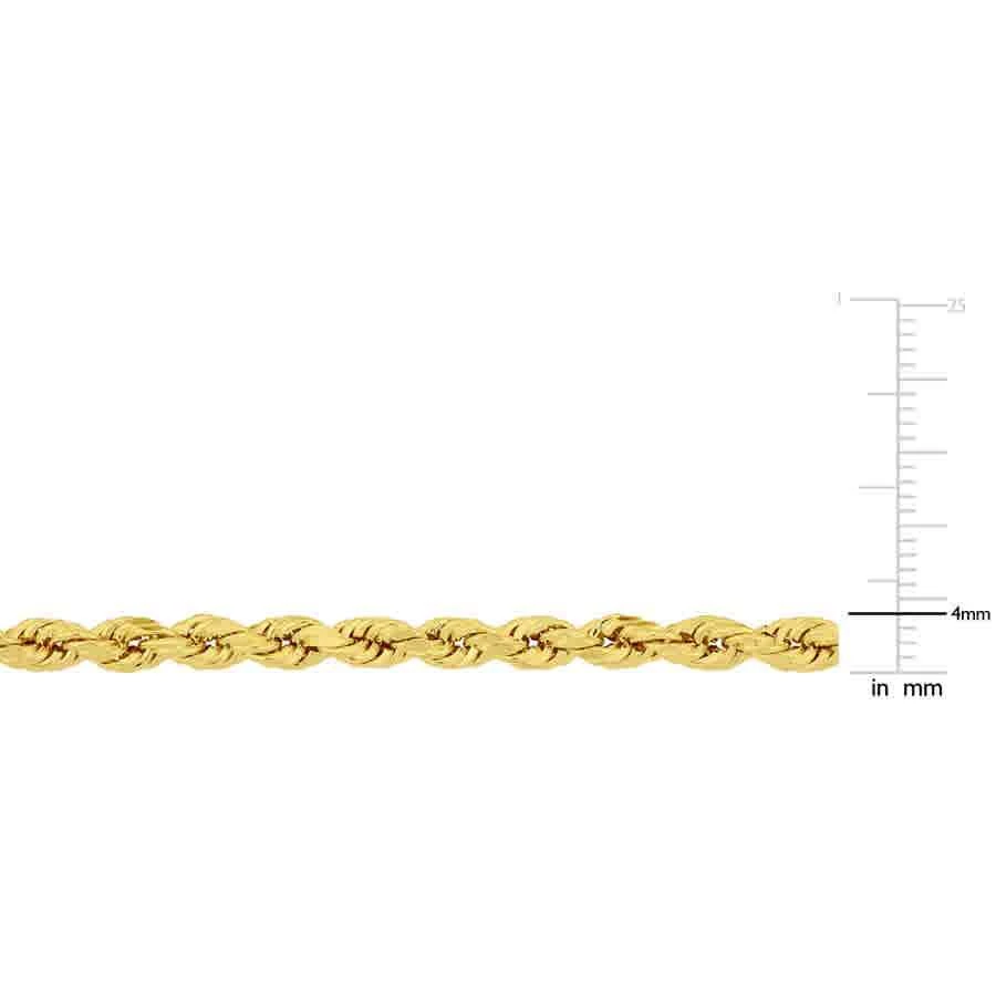 商品Amour|Men's Rope Chain Bracelet In 10K Yellow Gold (4 Mm/9 Inch),价格¥1485,第3张图片详细描述