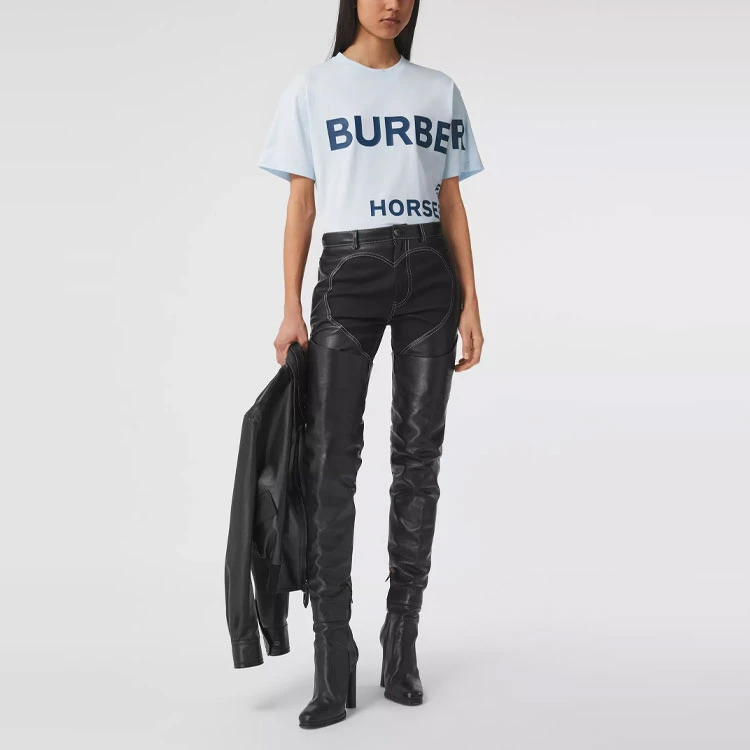 商品[国内直发] Burberry|博柏利  Logo印花宽松圆领短袖 T恤 女款 白色,价格¥2649,第6张图片详细描述