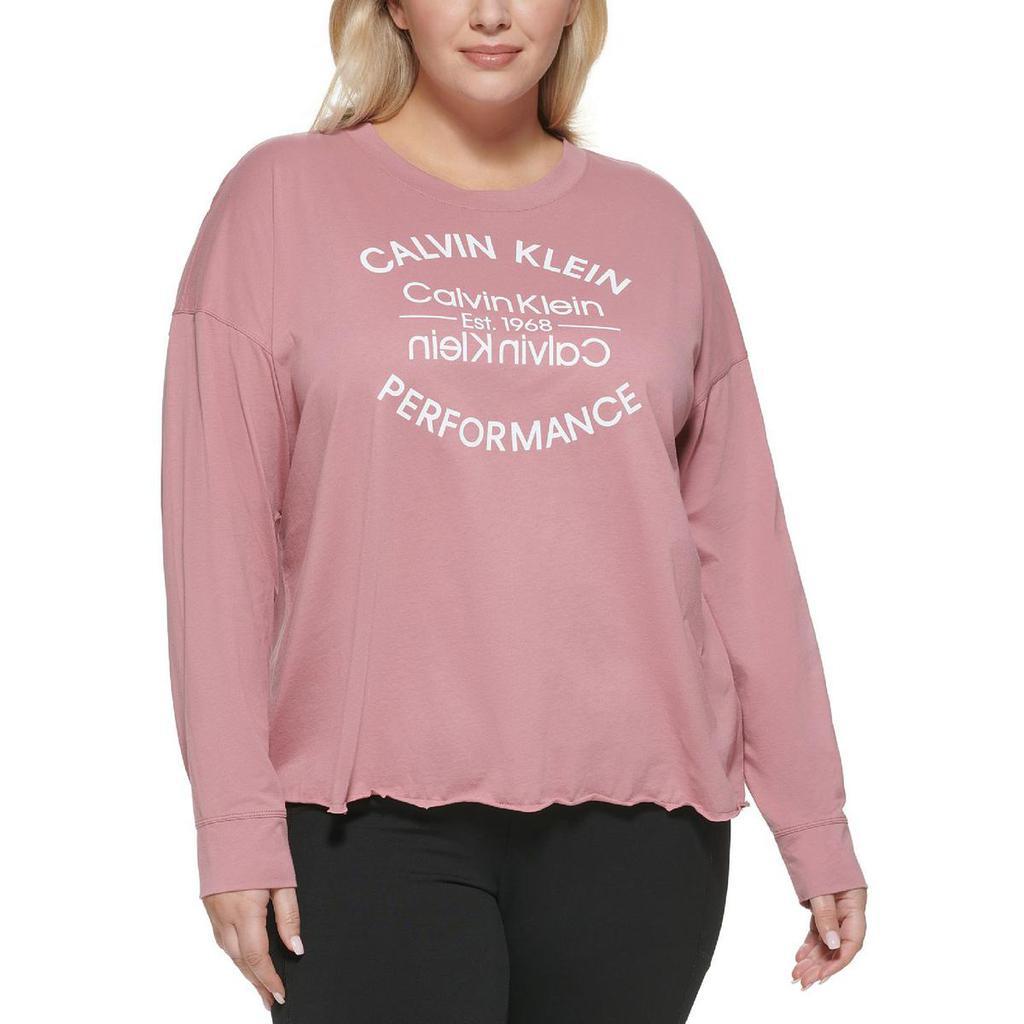 商品Calvin Klein|Calvin Klein Performance Womens Plus Cotton Active Pullover Top,价格¥195,第1张图片
