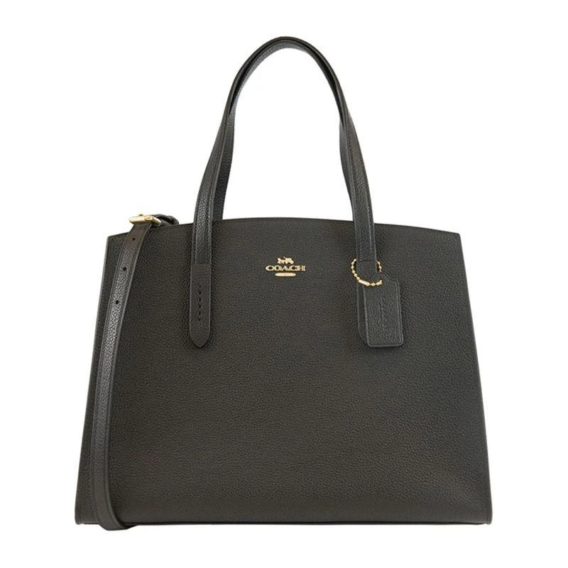 商品Coach|QH Coach 蔻驰(专柜) 女士黑色牛皮手提斜挎包 25137LIBLK,价格¥5895,第1张图片