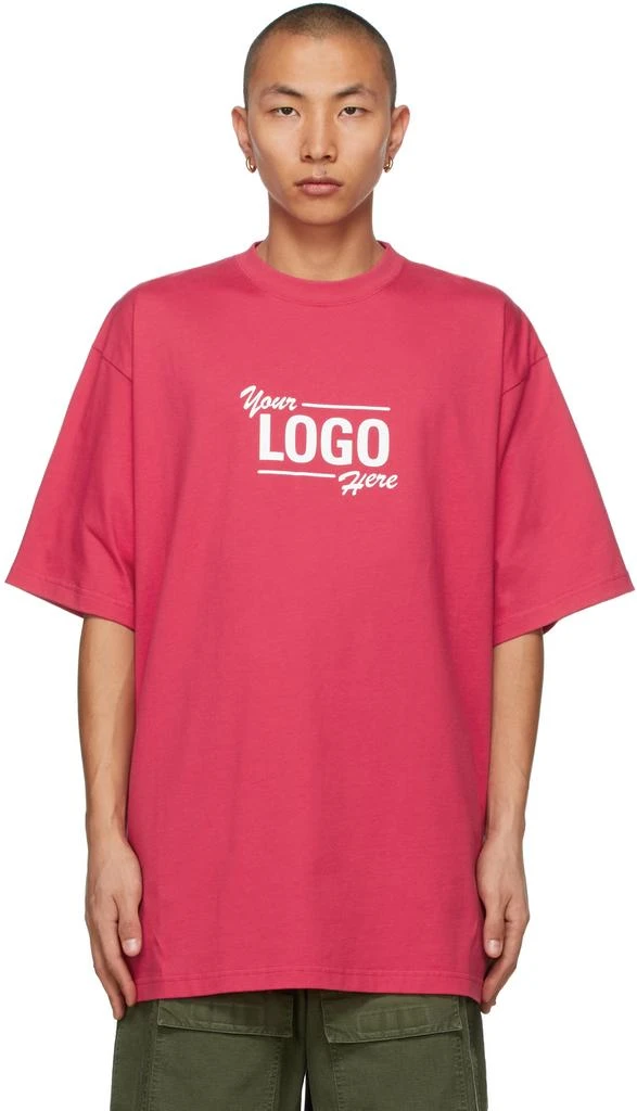 商品Balenciaga|Red 'Your Logo Here' Boxy T-Shirt,价格¥2812,第1张图片