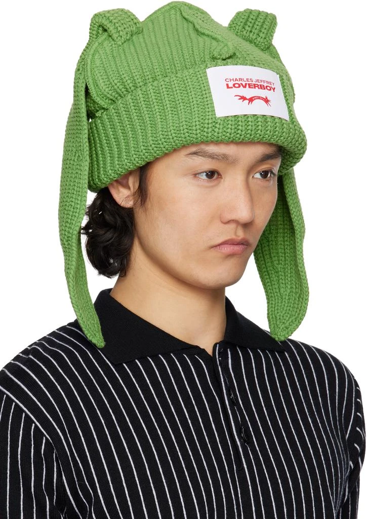 商品Charles Jeffrey Loverboy|Green Chunky Rabbit Beanie,价格¥559,第2张图片详细描述