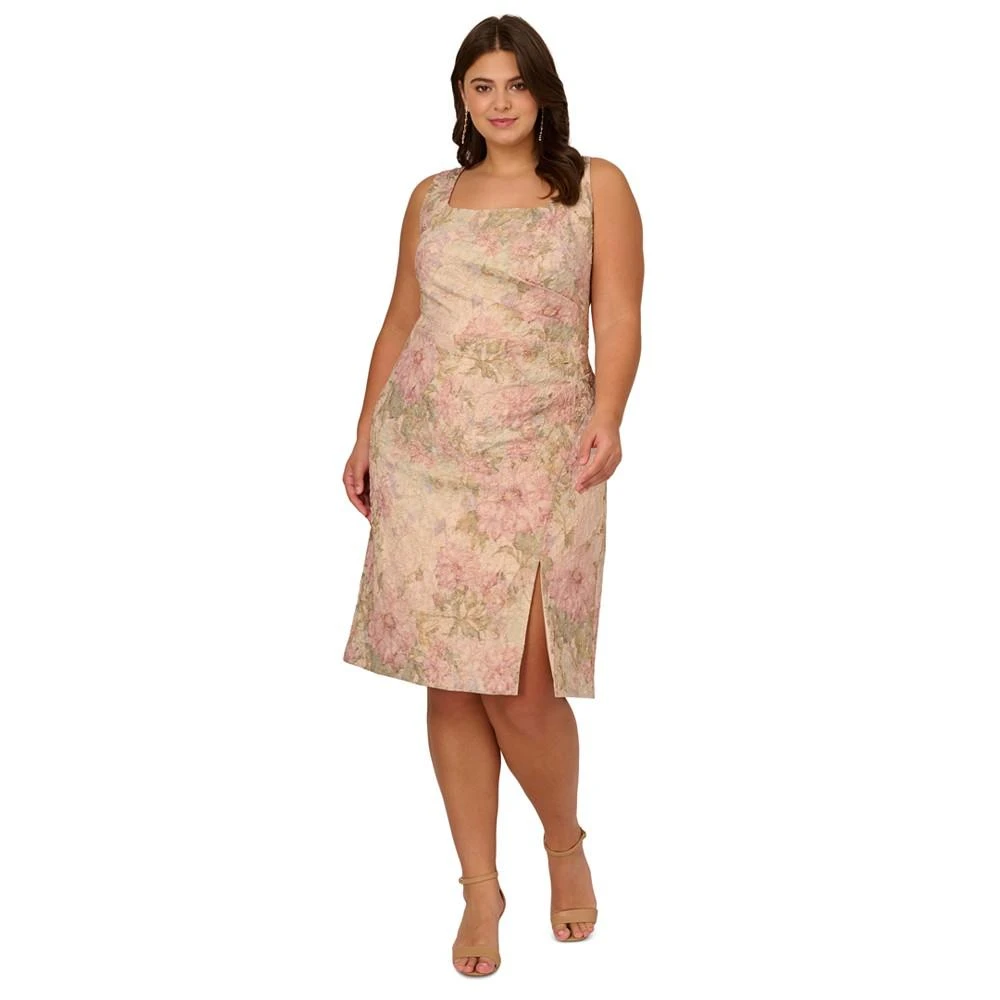 商品Adrianna Papell|Plus Size Floral-Print Textured Sheath Dress,价格¥778,第1张图片