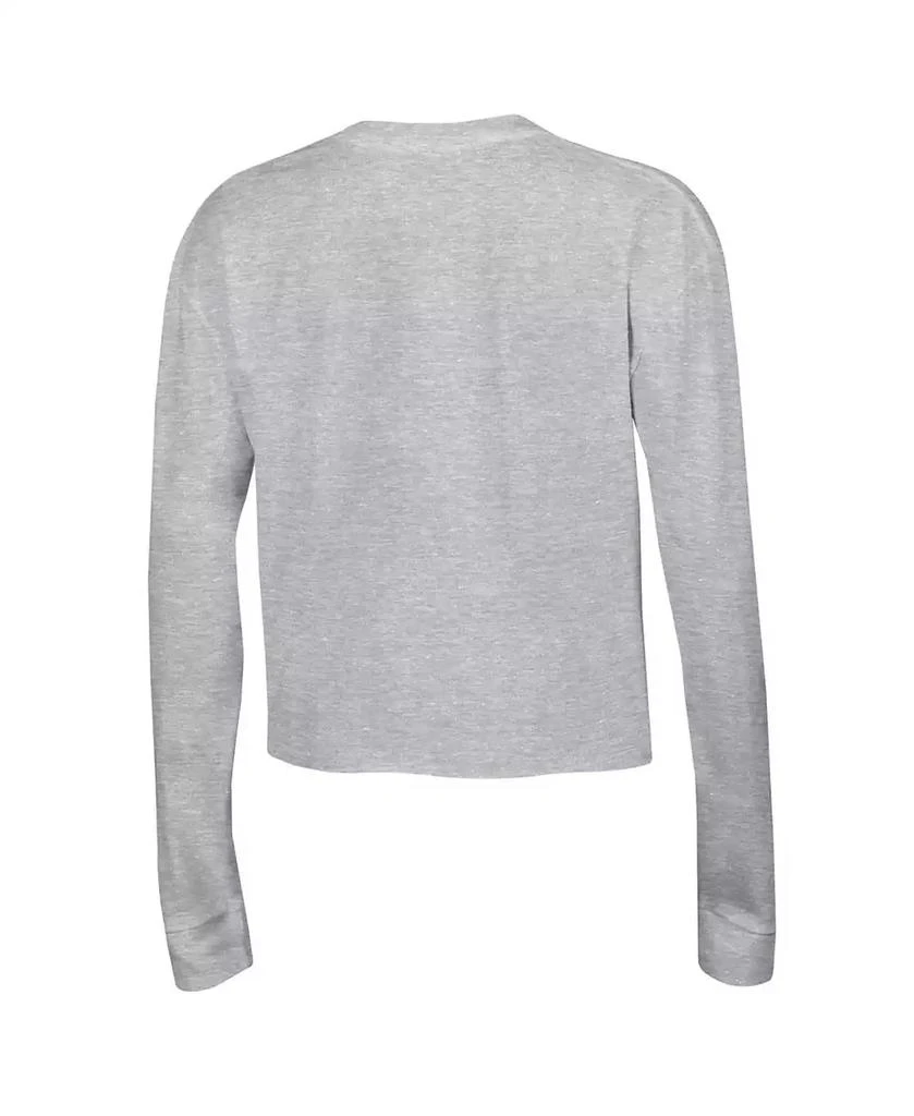 商品CHAMPION|Women's Gray Wisconsin Badgers Boyfriend Cropped Long Sleeve T-shirt,价格¥262,第3张图片详细描述