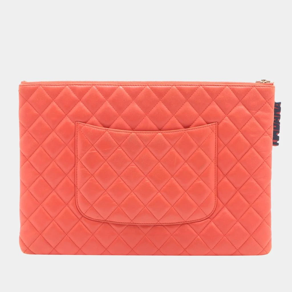 商品[二手商品] Chanel|Chanel Matelasse Ram leather Clutch bag Red Gold Metal fittings 23062661,价格¥6844,第2张图片详细描述