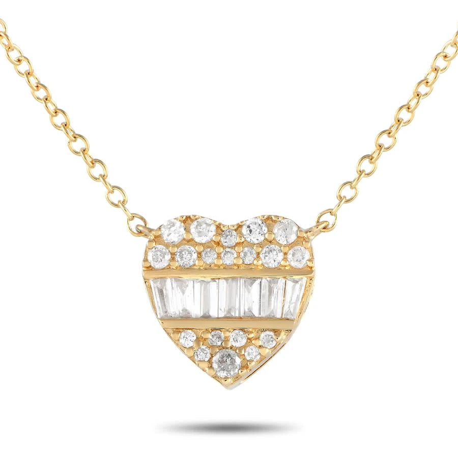 商品LB Exclusive|14K Yellow Gold 0.15ct Diamond Heart Necklace,价格¥2287,第1张图片