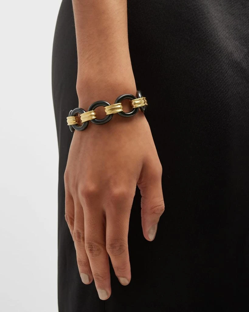 商品Elizabeth Locke|19K Large Black Jade and Gold Connector Bracelet,价格¥76196,第2张图片详细描述