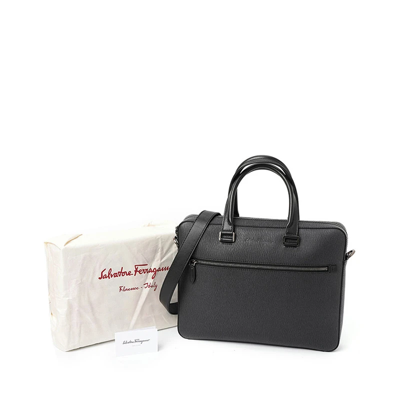 Salvatore Ferragamo 菲拉格慕 男士牛皮织物混纺单肩斜挎包 24-0458-670616 商品