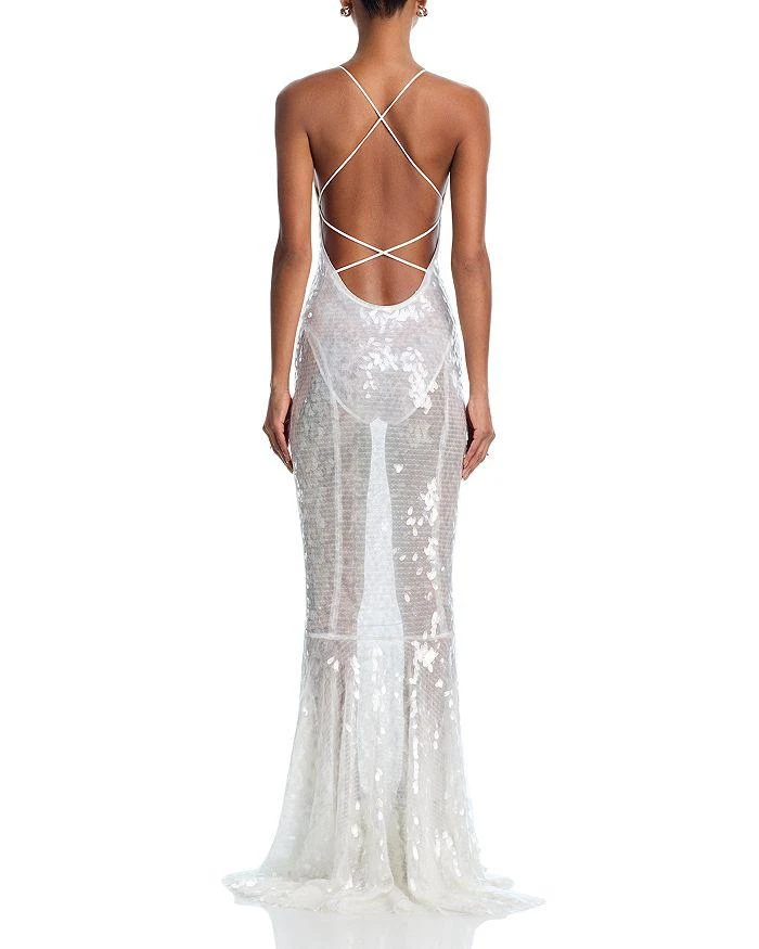 商品Norma Kamali|Low Back Fara Slip Fishtail Gown,价格¥4047,第4张图片详细描述