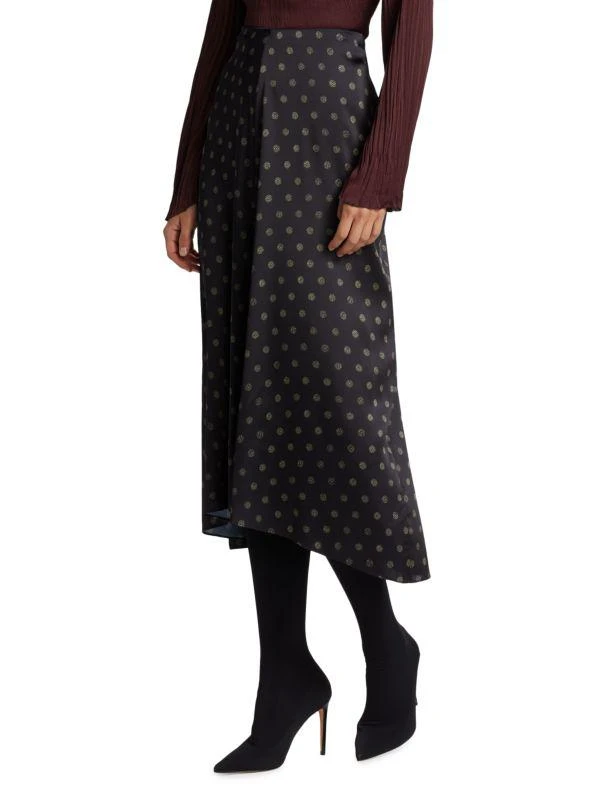 商品Vince|Sun-Dot Satin Midi Skirt,价格¥710,第3张图片详细描述