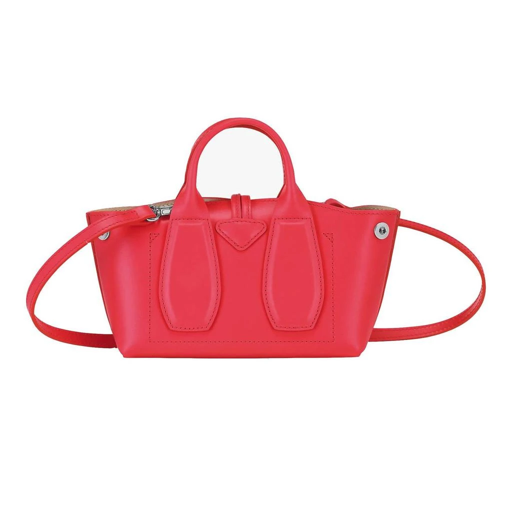 商品Longchamp|Leather Roseau Leather Tote Crossbody Bag In Red,价格¥2602,第2张图片详细描述