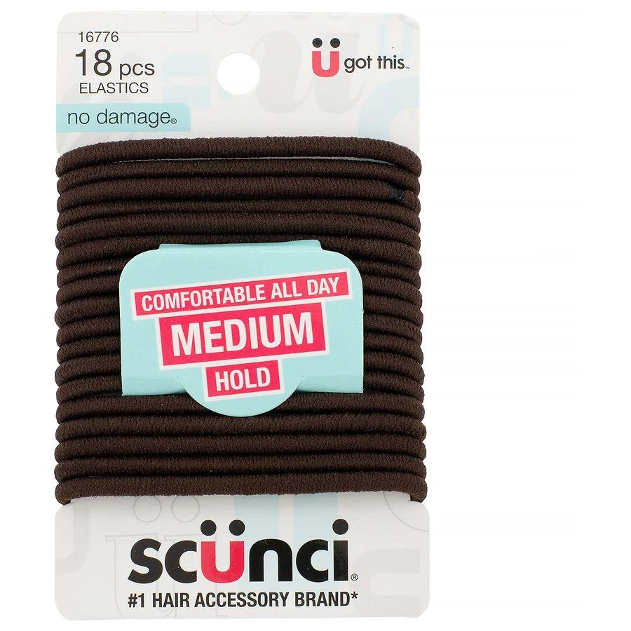 商品Scunci|No Damage Medium-Hold Elastic Hair Bands for All-Day Hold Large,价格¥22,第3张图片详细描述