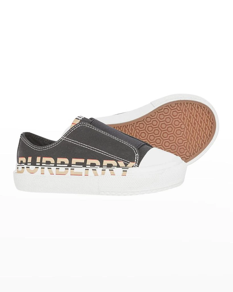 商品Burberry|Kid's Larkhall Icon Stripe Logo Canvas Sneakers, Baby/Toddlers,价格¥874,第5张图片详细描述