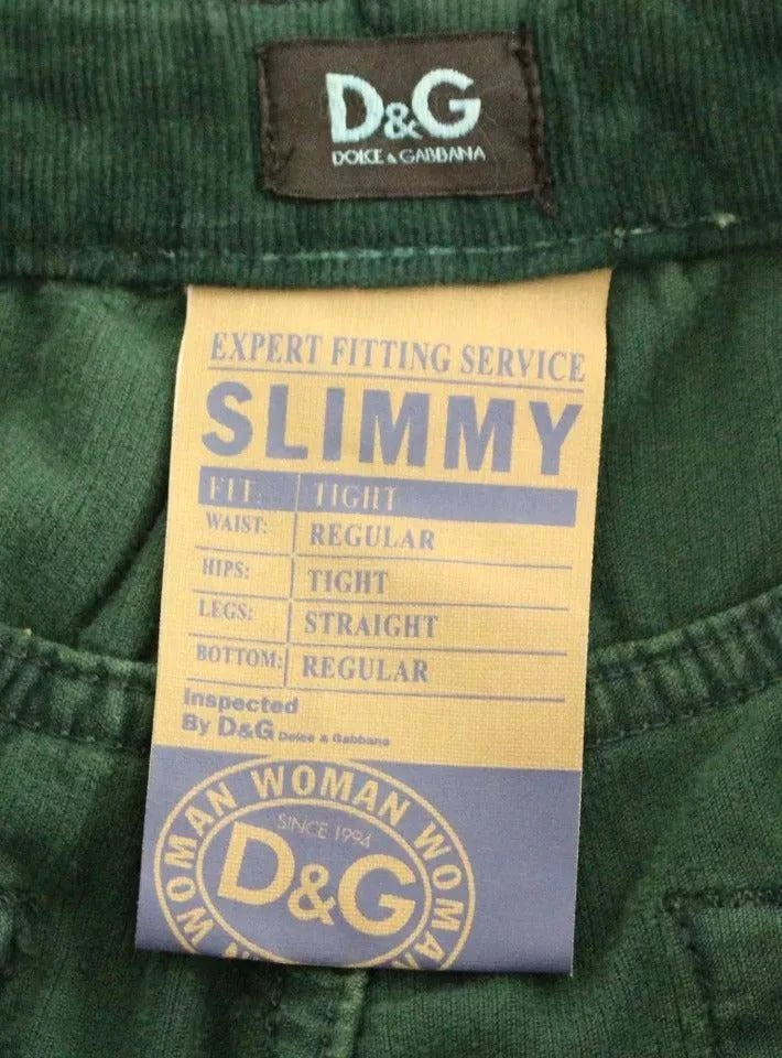 Dolce & Gabbana Green Cotton Corduroys SLIMMY Fit D&G Pants 商品