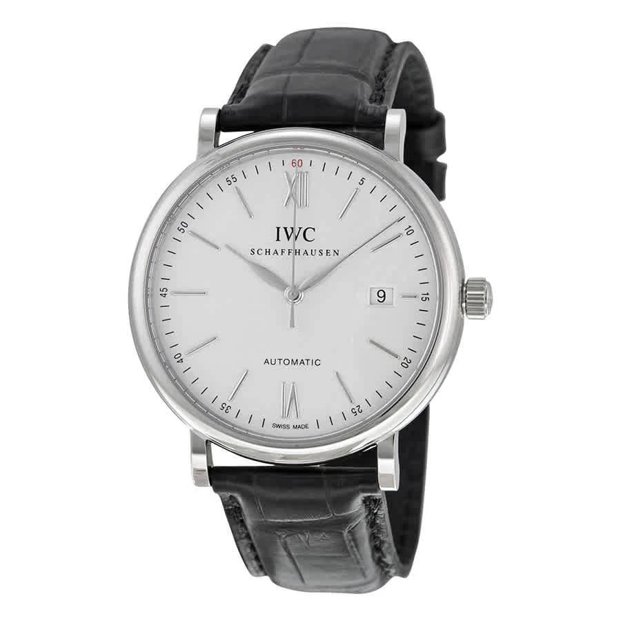 商品IWC Schaffhausen|Portofino Automatic Silver Dial Black Leather Men's Watch 3565-01,价格¥30107,第1张图片