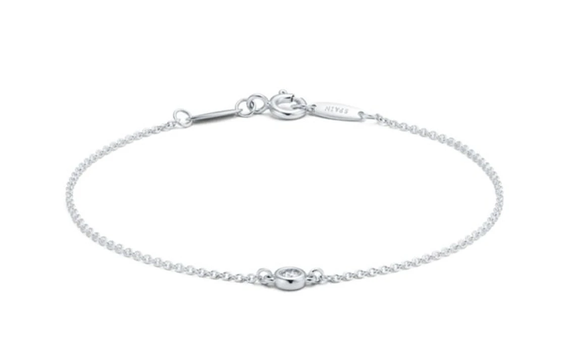 商品[国内直发] Tiffany & Co.|蒂芙尼 圆形钻石 纯银 手链 女款 银色,价格¥3063,第3张图片详细描述