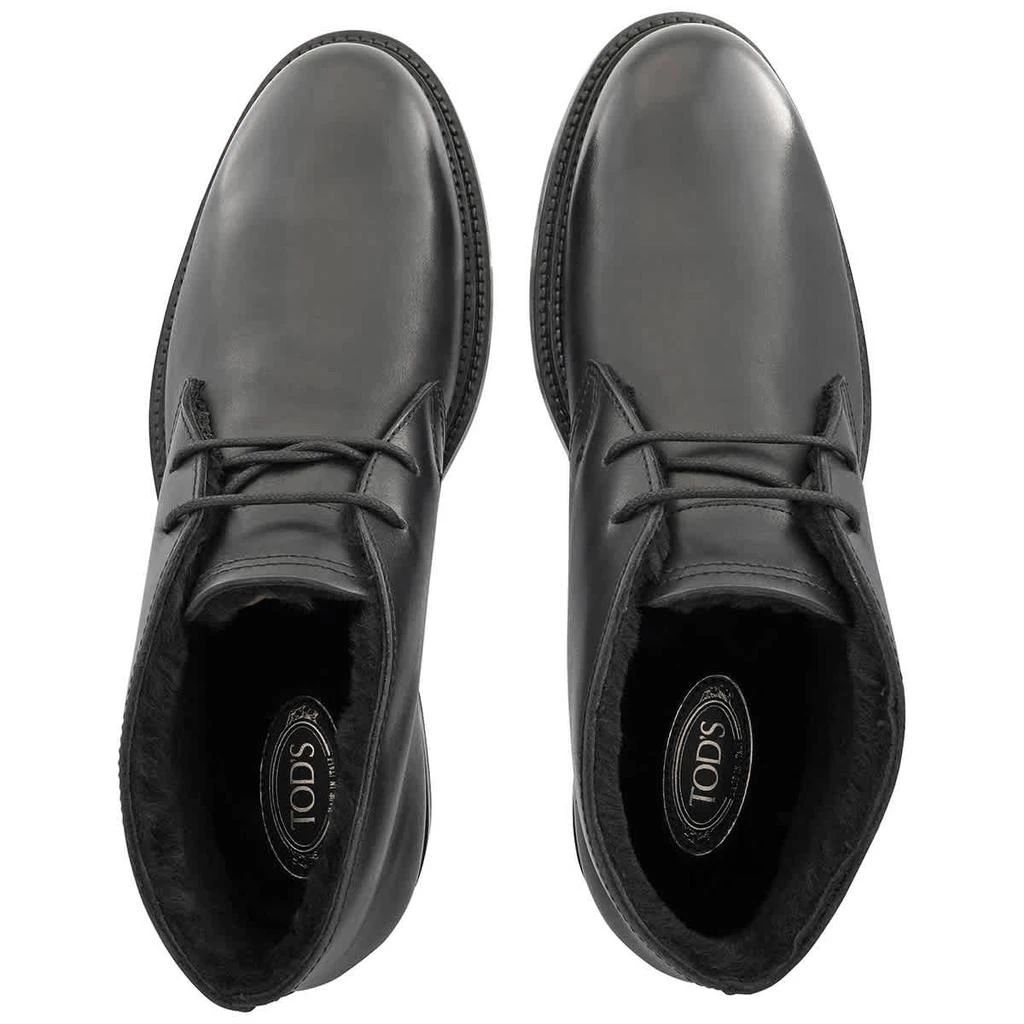 商品Tod's|Men's Black Leather Derby Boots,价格¥2200,第3张图片详细描述