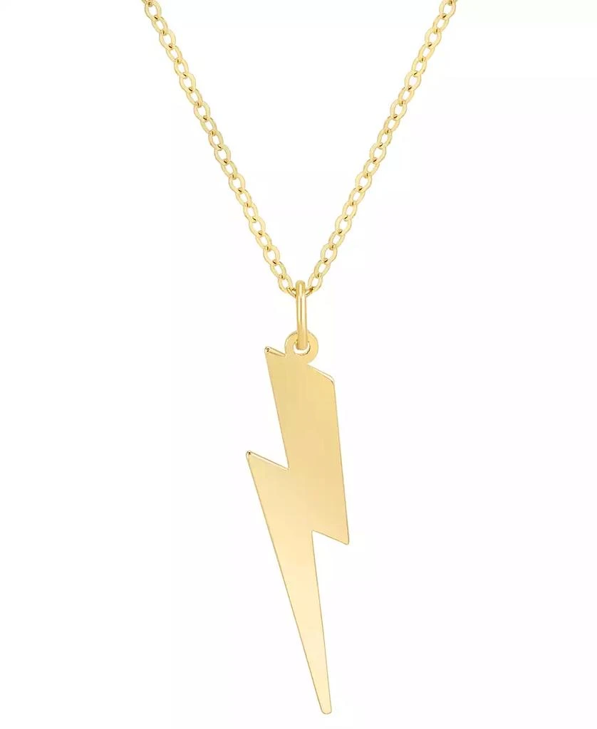 商品Italian Gold|Lightning Bolt 18" Pendant Necklace in 10k Gold,价格¥1296,第1张图片