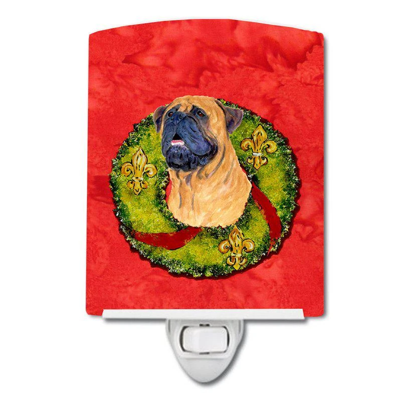 商品Caroline's Treasures|Bullmastiff Cristmas Wreath Ceramic Night Light,价格¥204,第1张图片