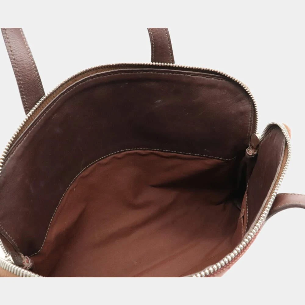 商品[二手商品] Hermes|Hermes Sack Eve PM Tote Bag Toile Ash Canvas Leather Engine Brown Dark ,价格¥7907,第3张图片详细描述