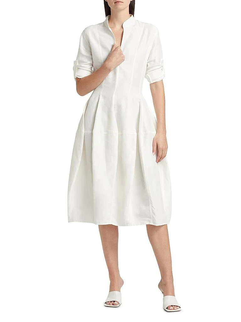 商品Bottega Veneta|Flared Long-Sleeve Midi-Dress,价格¥26136,第3张图片详细描述