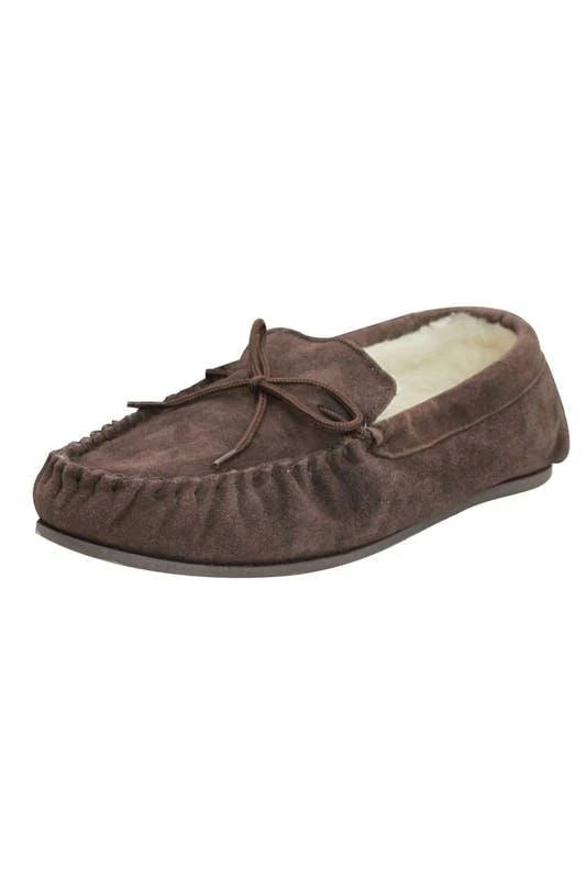 商品Eastern Counties Leather|Unisex Wool-blend Hard Sole Moccasins Chocolate,价格¥206,第1张图片