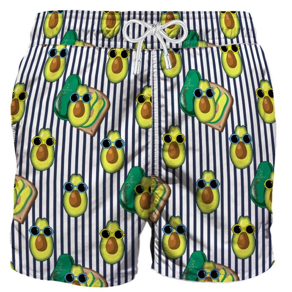 商品Mc2 Saint Barth|MC2 Saint Barth Avocado Toast Print Mid-length Swim Shorts,价格¥1052,第1张图片