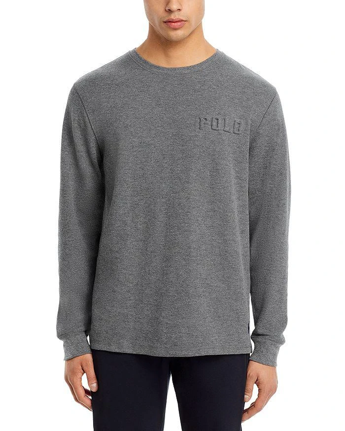 商品Ralph Lauren|Cotton Blend Waffle Knit Logo Long Sleeve Sleep Tee,价格¥190,第2张图片详细描述