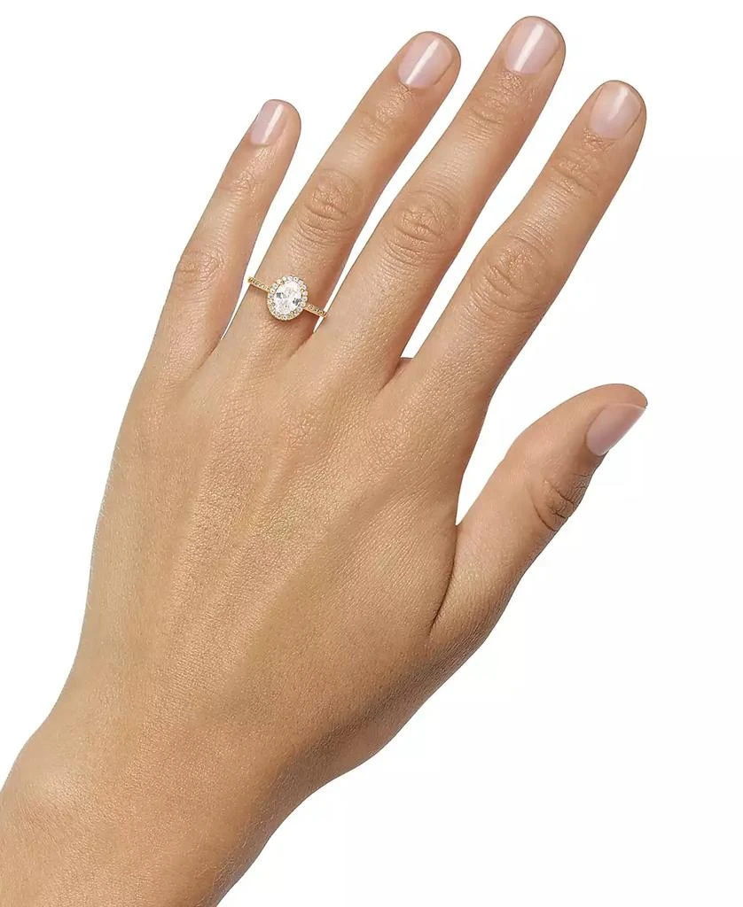 商品Giani Bernini|Cubic Zirconia Oval Halo Ring in Gold-Plated Sterling Silver, Created for Macy's,价格¥122,第2张图片详细描述