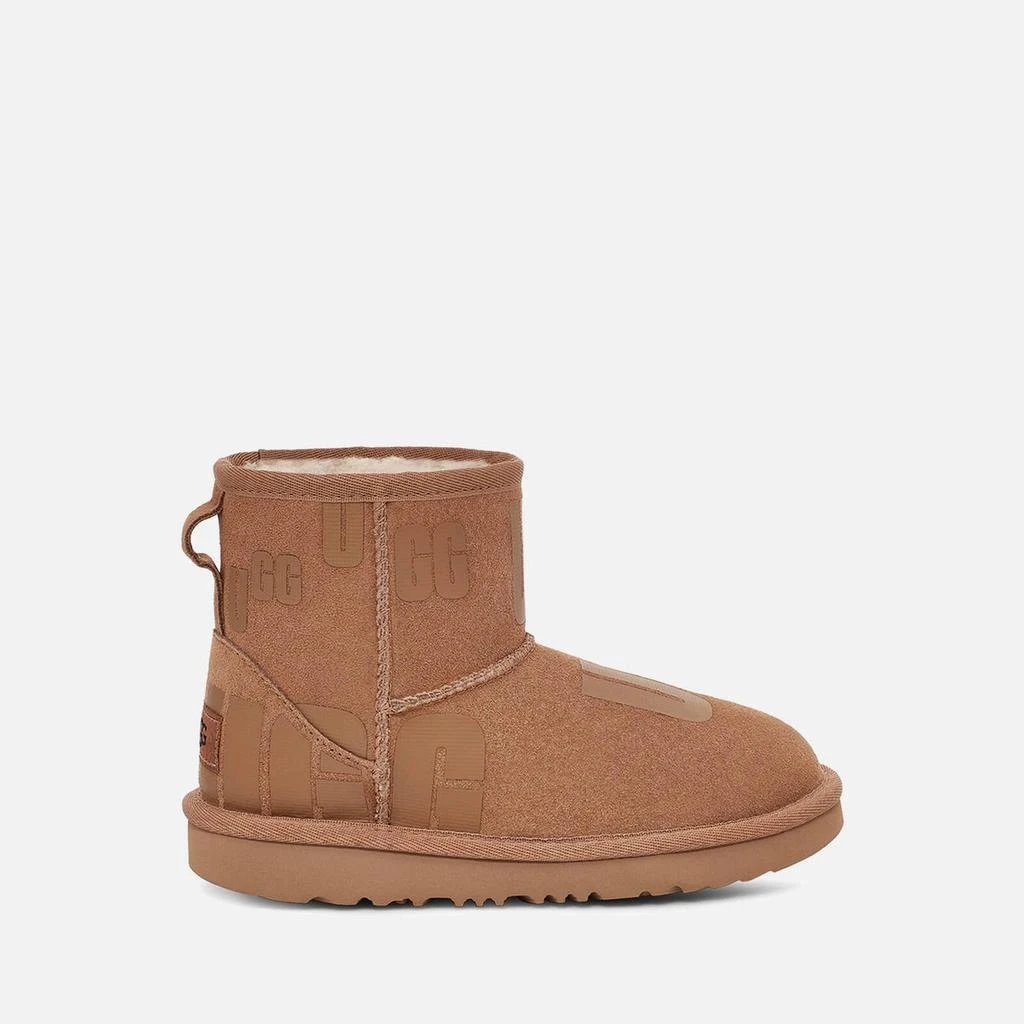 商品UGG|UGG KIDS' CLASSIC MINI SCATTER GRAPHIC SUEDE AND WOOL-BLEND BOOTS,价格¥619,第1张图片