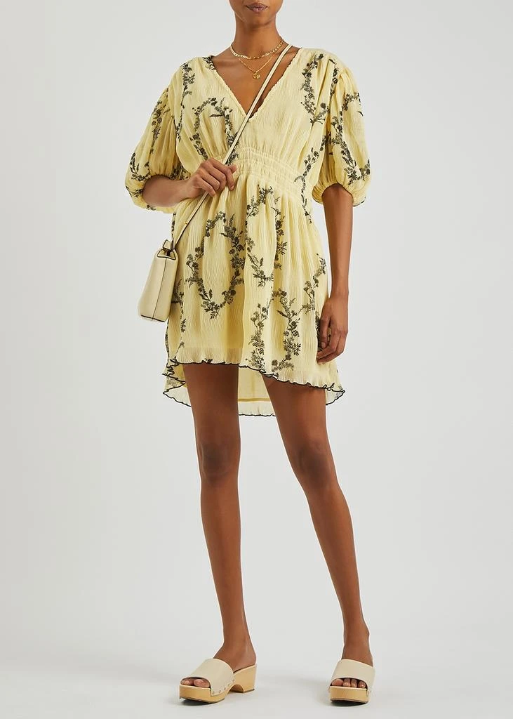商品Ganni|Floral-print plissé dress,价格¥814,第4张图片详细描述