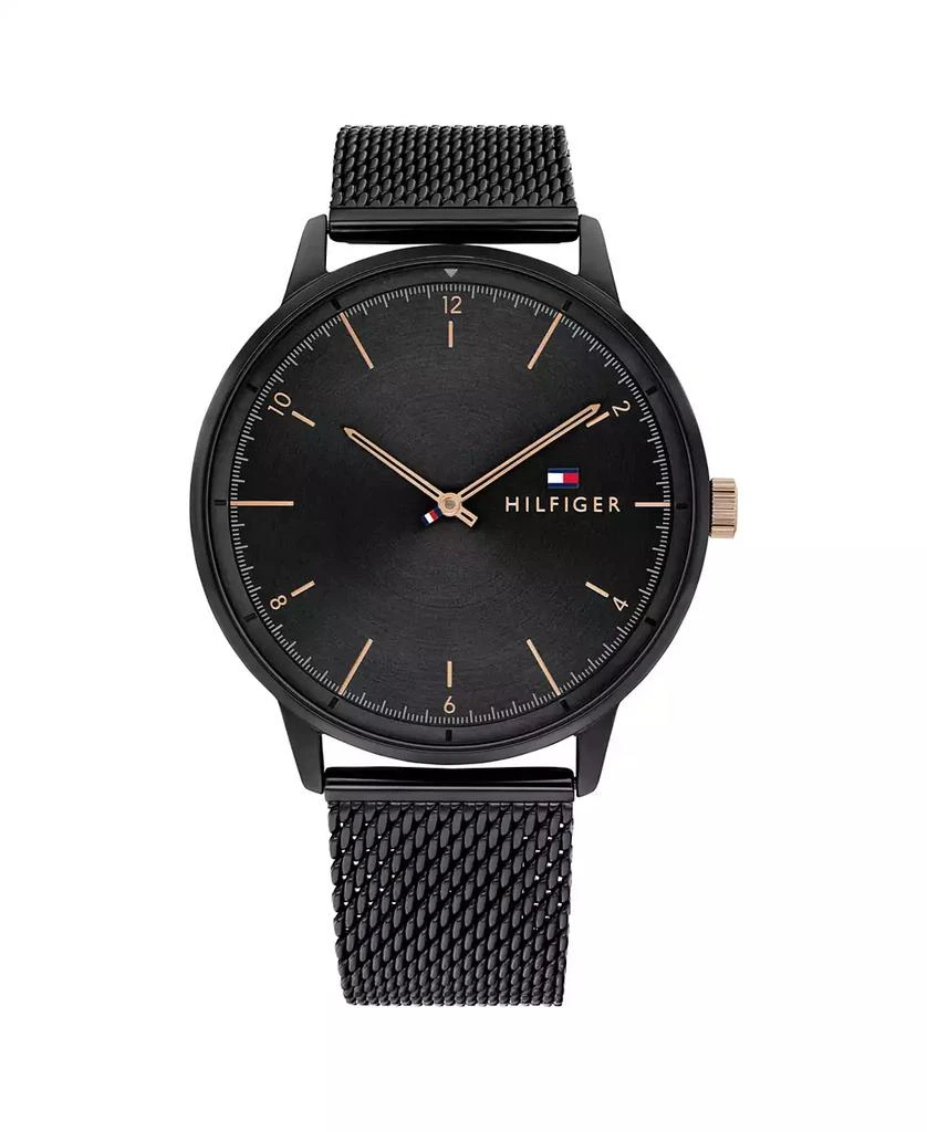 商品Tommy Hilfiger|Men's Black Stainless Steel Mesh Bracelet Watch 43mm,价格¥815,第2张图片详细描述