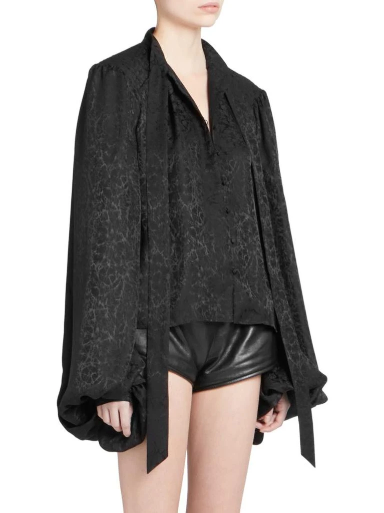 商品Yves Saint Laurent|Leo Jacquard Tie-Neck Blouse,价格¥7734,第3张图片详细描述