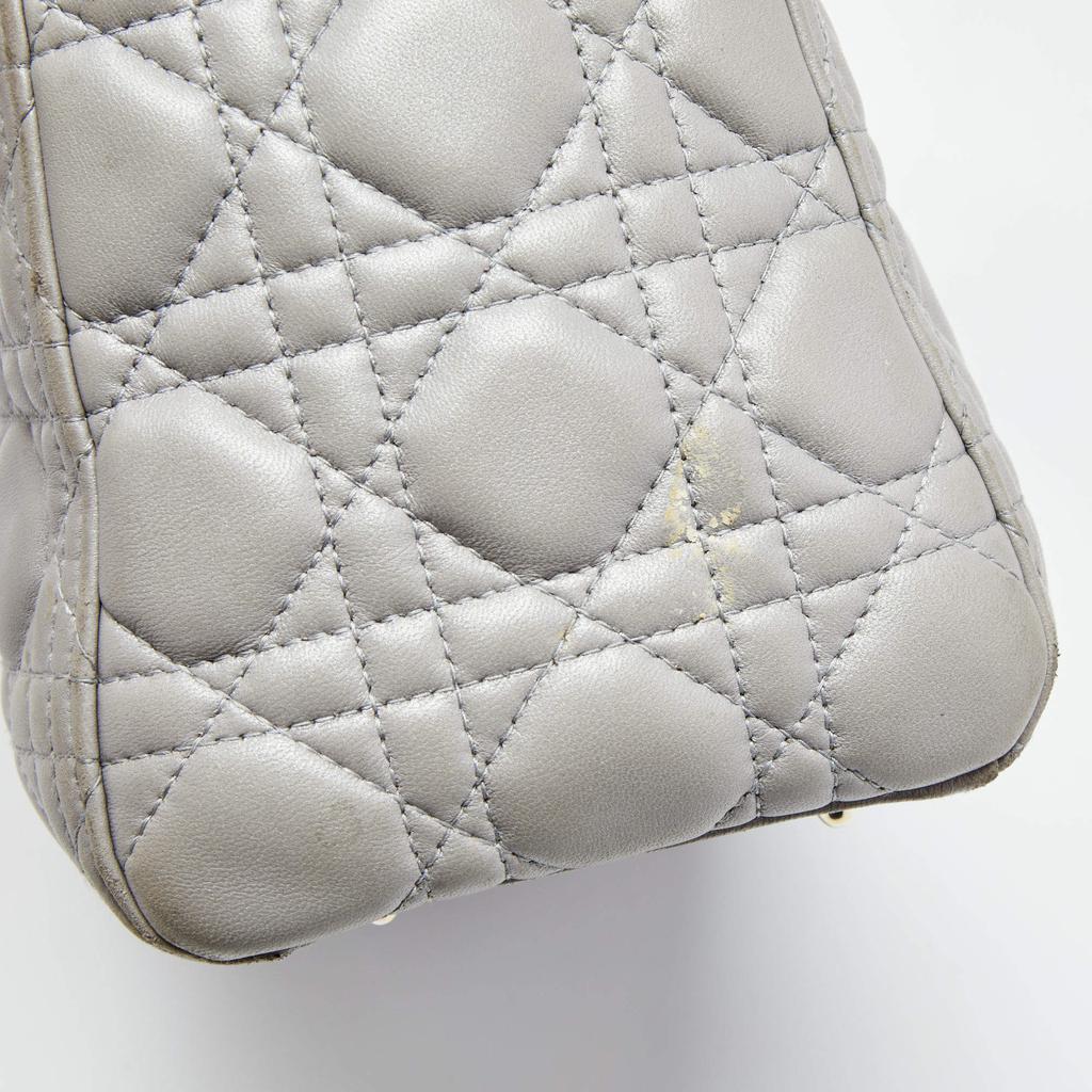 Dior Grey Cannage Leather Medium Lady Dior Tote商品第10张图片规格展示