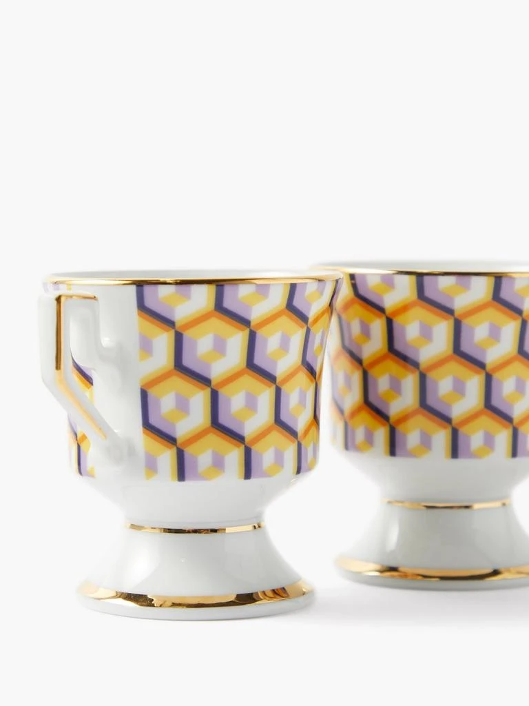 商品LA DOUBLE J|Set of two Cubi-print porcelain espresso cups,价格¥828,第5张图片详细描述