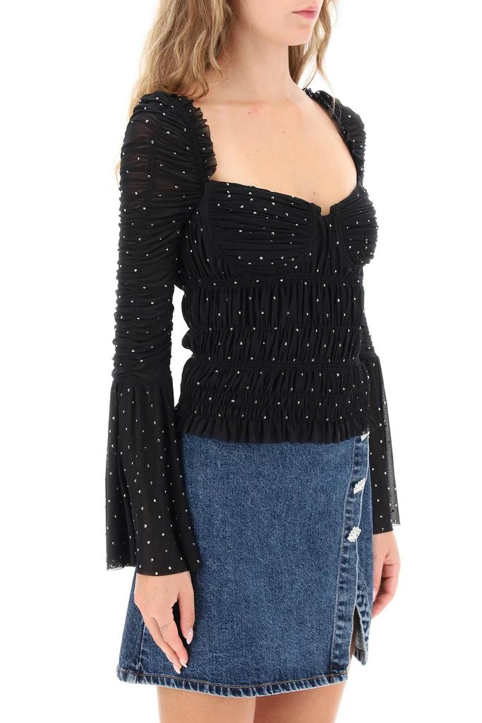 商品Self Portrait|Self portrait top in rhinestone-studded mesh,价格¥1632,第2张图片详细描述