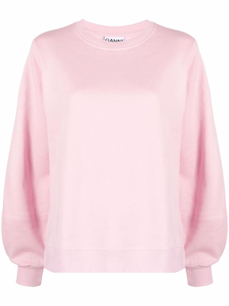 Ganni Womens Pink Cotton Sweatshirt商品第1张图片规格展示