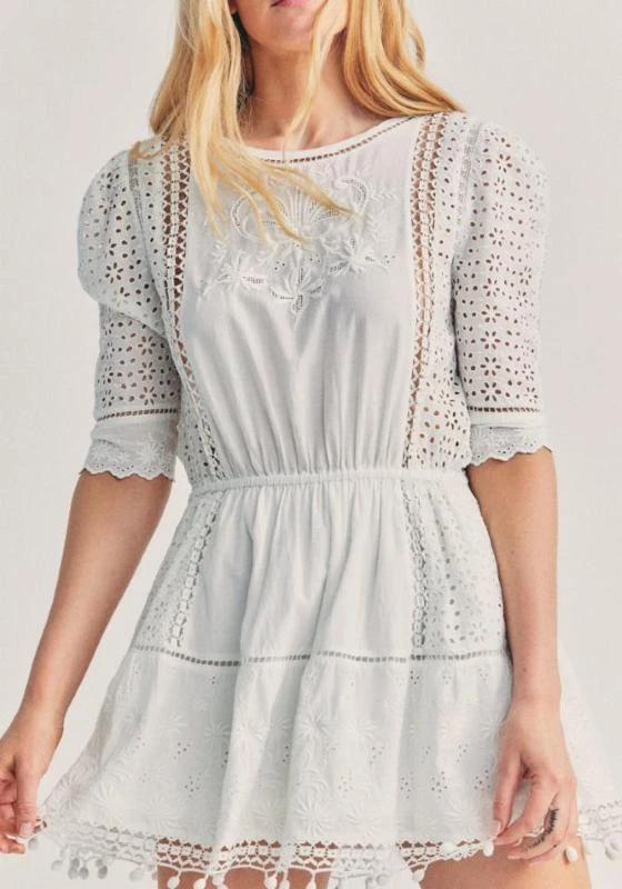 商品LOVESHACKFANCY|Novalie Dress White,价格¥3367,第1张图片