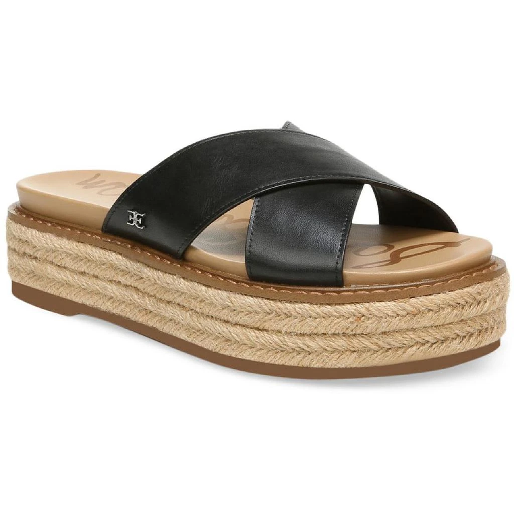 商品Sam Edelman|Sam Edelman Womens Korina Leather Slip On Platform Sandals,价格¥335,第1张图片