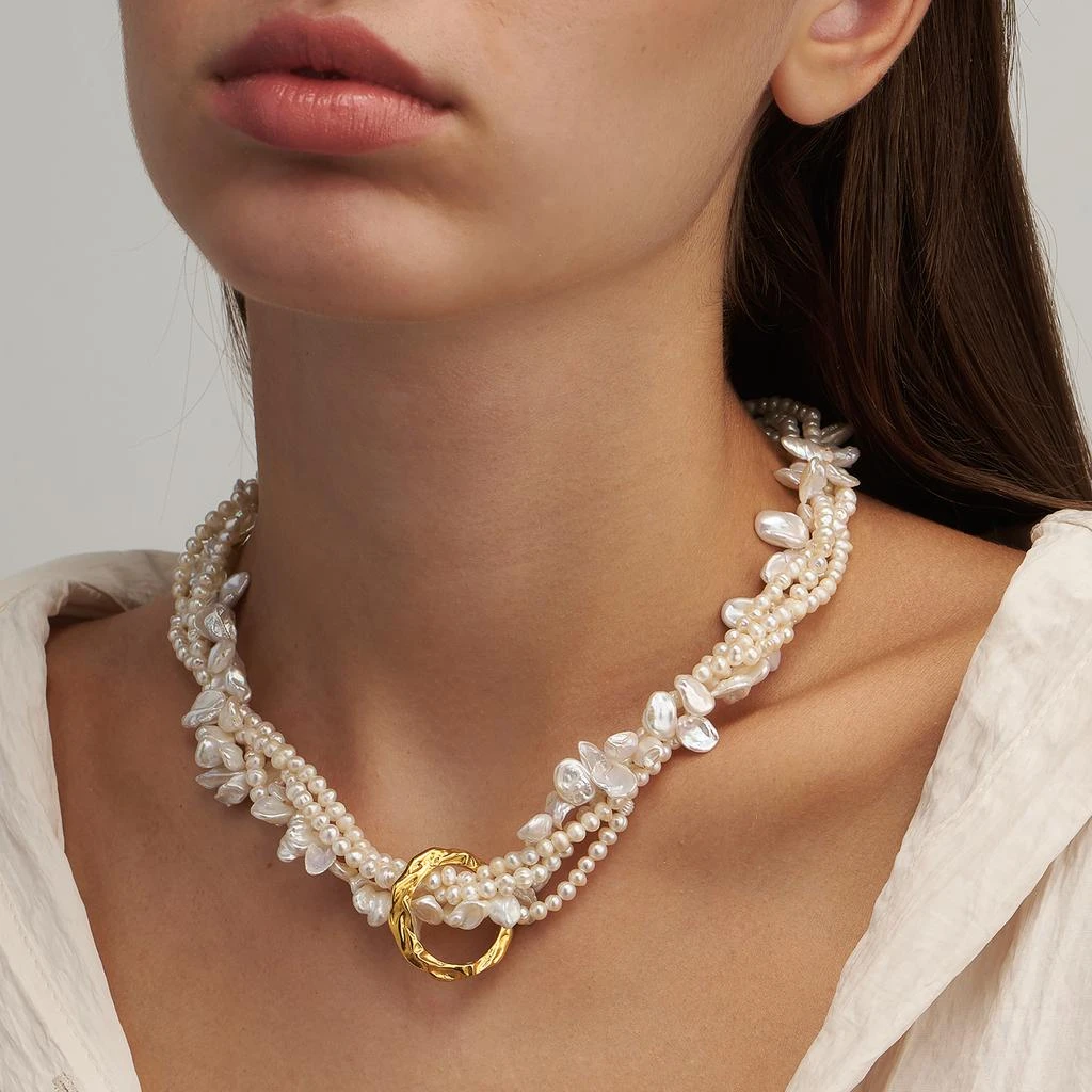 商品Hermina Athens|Hermina Athens Women's Full Moon Tangled Pearl Necklace,价格¥2242,第2张图片详细描述