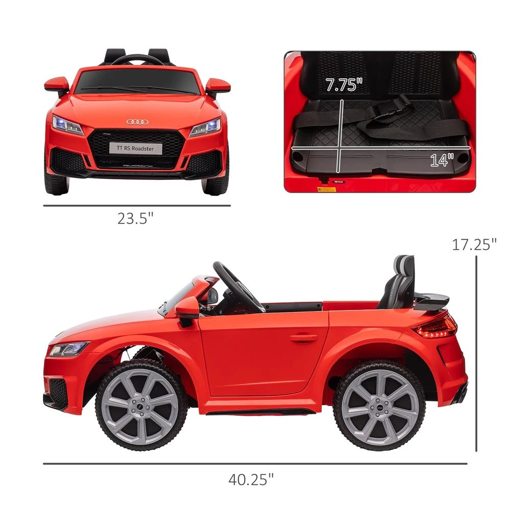 商品Streamdale Furniture|Streamdale Officially Licensed Audi TT RS Electric Kid's Car with Remote Control,价格¥2747,第5张图片详细描述