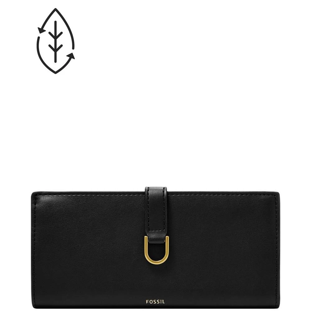 商品Fossil|Women's Kier Small Leather Goods Cactus Leather Tab Clutch Wallet,价格¥897,第1张图片
