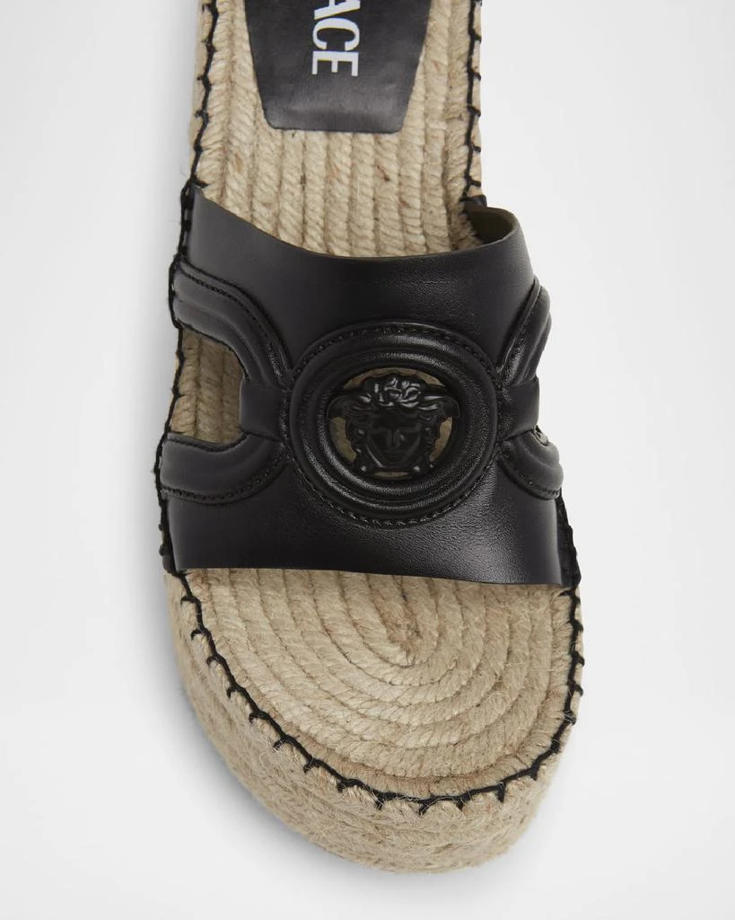 商品Versace|Medusa Leather Espadrille Wedge Mules,价格¥5984,第3张图片详细描述