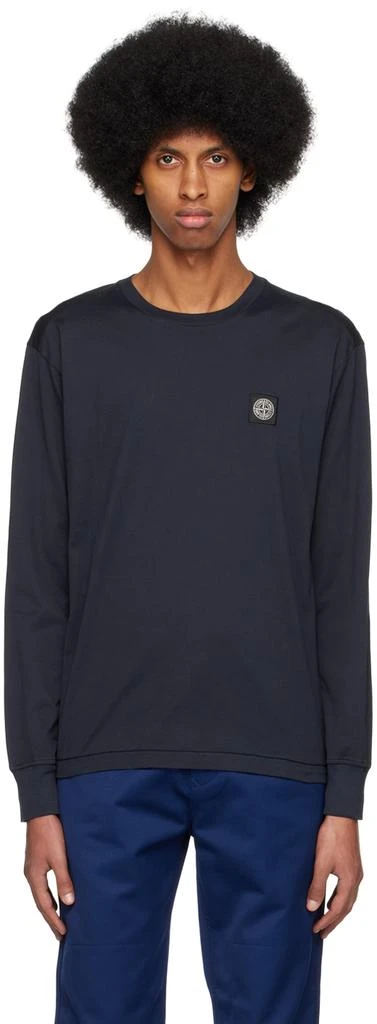 商品Stone Island|Navy Patch Long Sleeve T-Shirt,价格¥1976,第1张图片