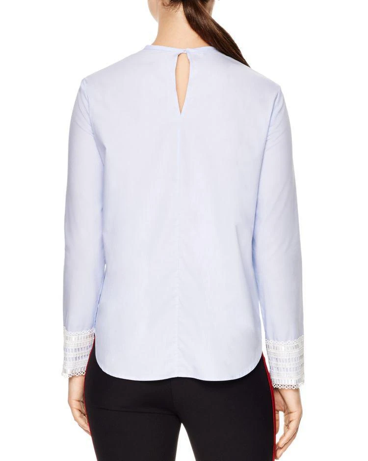 商品Sandro|Apolline Lace-Trimmed Cotton Top,价格¥926,第2张图片详细描述
