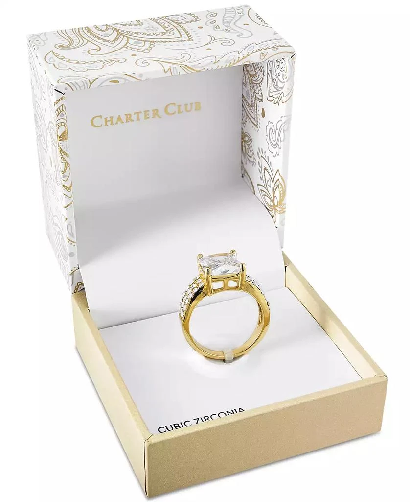 商品Charter Club|Gold Plate Emerald-Cut Crystal Triple-Row Ring, Created for Macy's,价格¥105,第2张图片详细描述