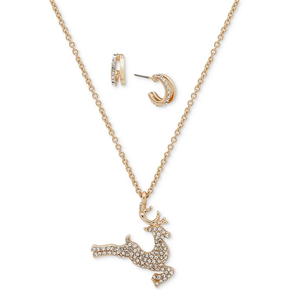 商品Anne Klein|Gold-Tone Reindeer Pendant Necklace & Earrings Set,价格¥32,第2张图片详细描述