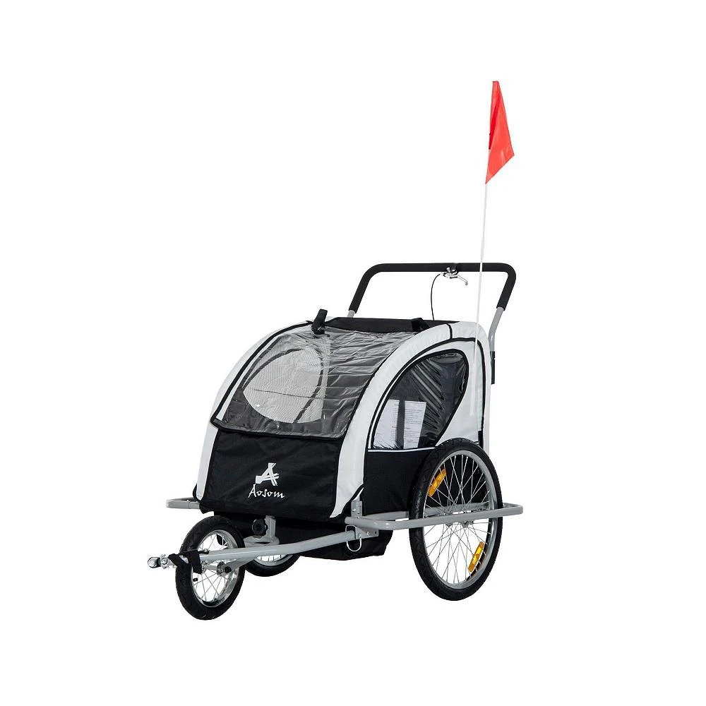 商品Aosom|Elite Three-Wheel Bicycle Cargo Trailer for Two Children,价格¥1708,第1张图片