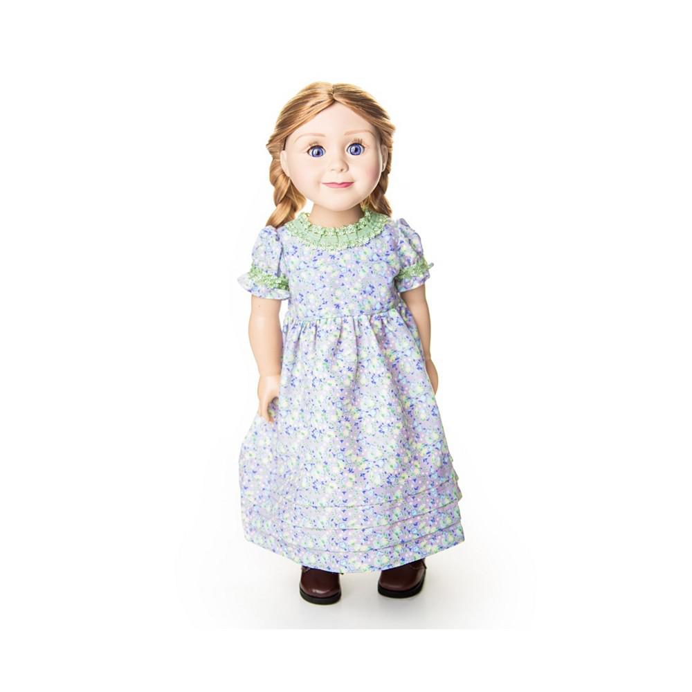 18" Doll Clothes, Little House on The Prairie 3 Piece Calico Summer Dress, Hat, and Apron, Fits American Girl Dolls商品第8张图片规格展示