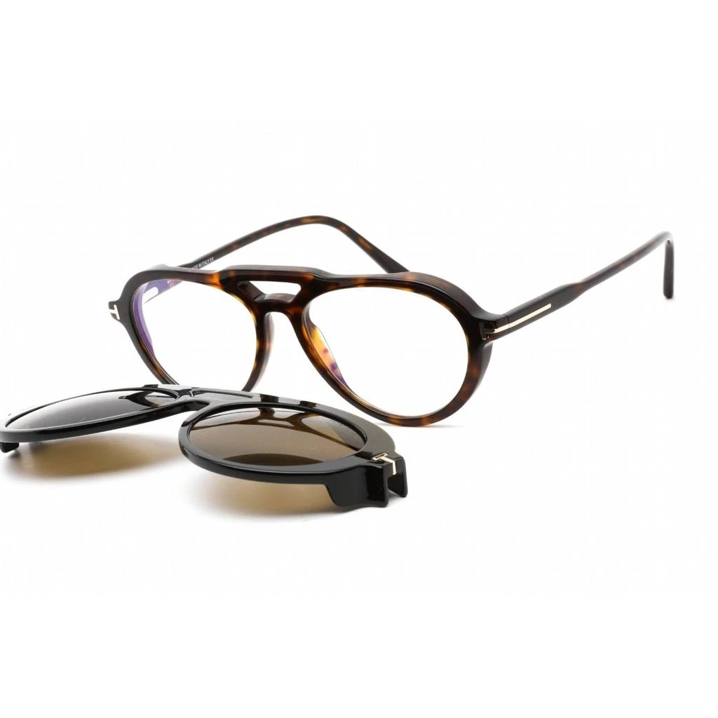 商品Tom Ford|Tom Ford Women's Eyeglasses - Dark Havana Plastic Aviator Shape Frame | FT5760-B 052,价格¥826,第1张图片